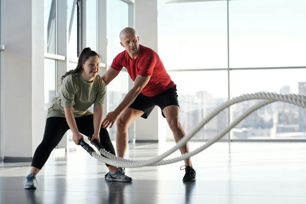 Adults performing beginner HIIT workouts for over 40 at home